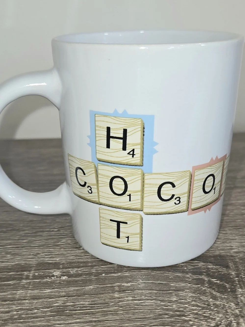 Coffee Mug Scrabble Crossword Ceramic Tea Hot Cocoa 2005 PLEASE READ.